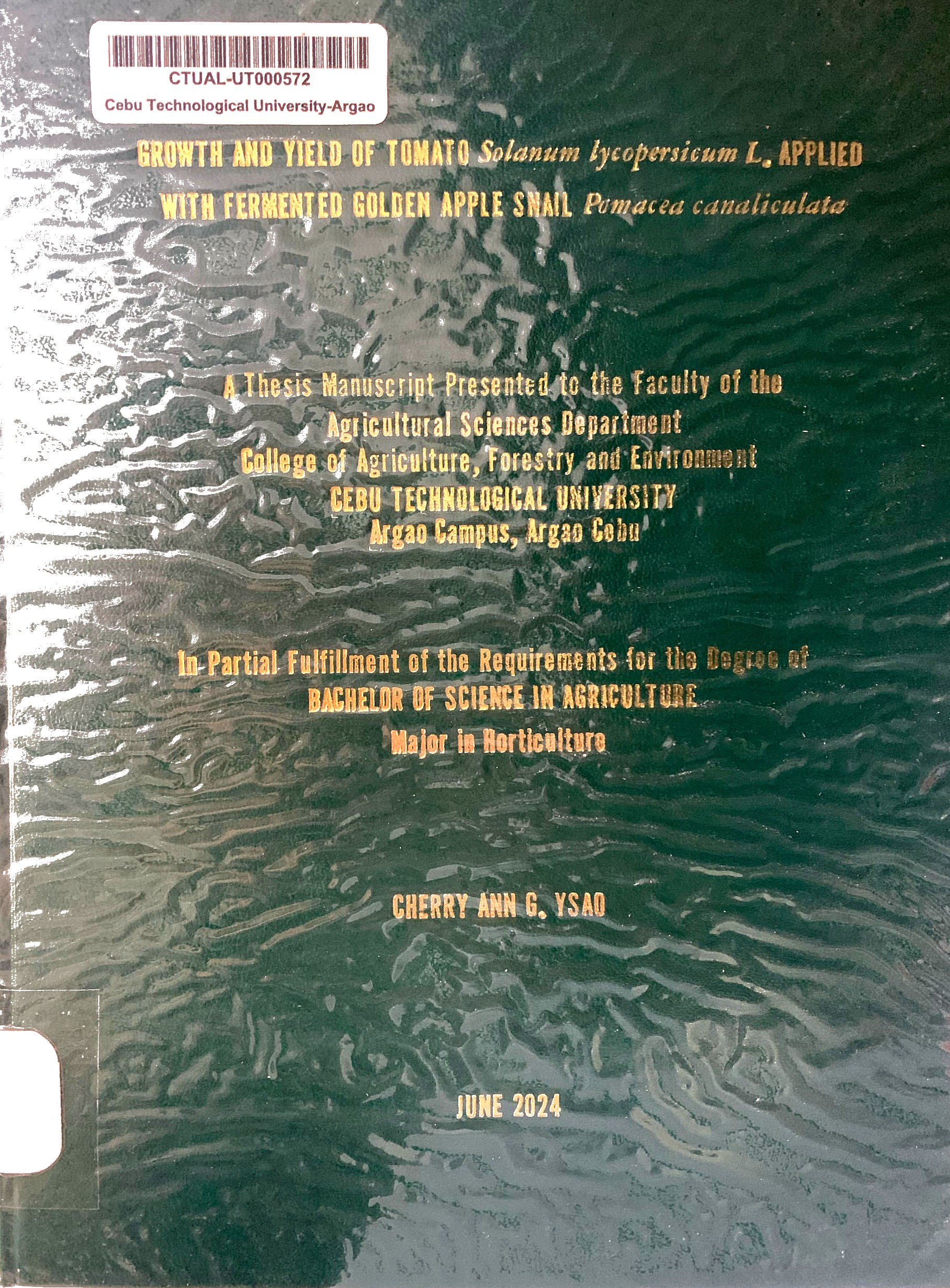 Thesis of Agriculture